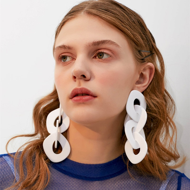 アクリルロングドロップ ピアス 8色 【予約商品】