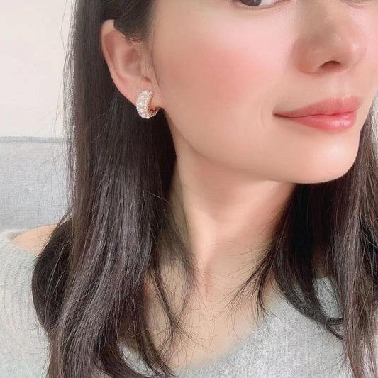 ミニパール ゴールドカフ ピアス/イヤリング 【スピード配送】