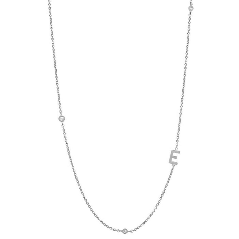 イニシャル&ストーン ネックレス シルバー/ゴールド 【予約商品】