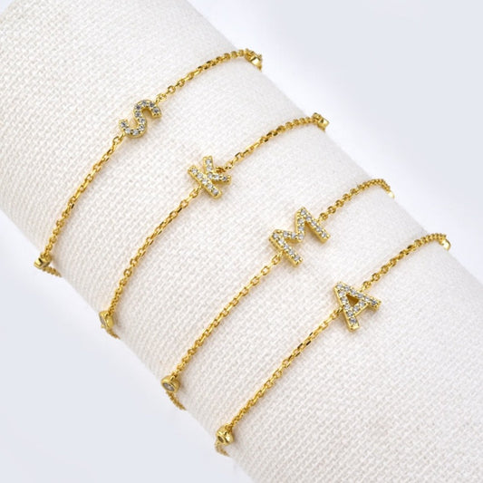 イニシャルストーンブレスレット ゴールド 【予約商品】