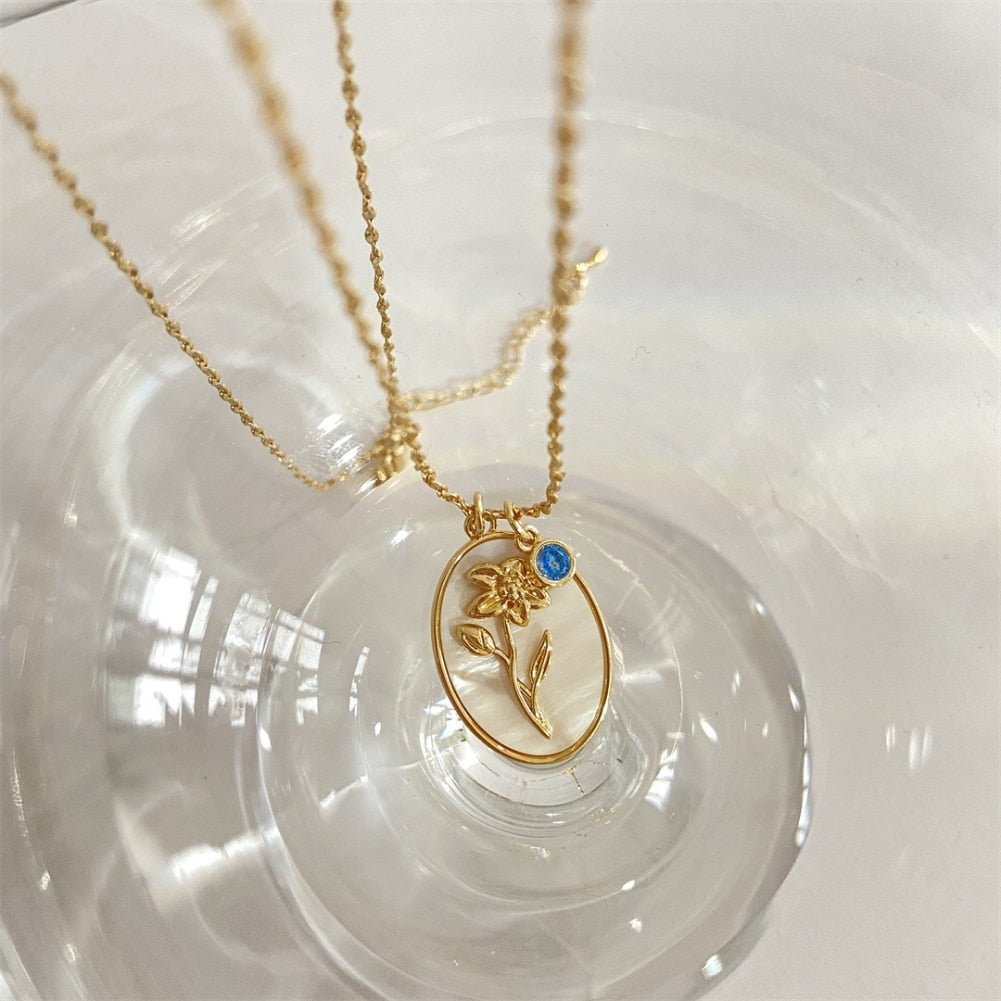 誕生月フラワーモチーフ ネックレス 【予約商品】