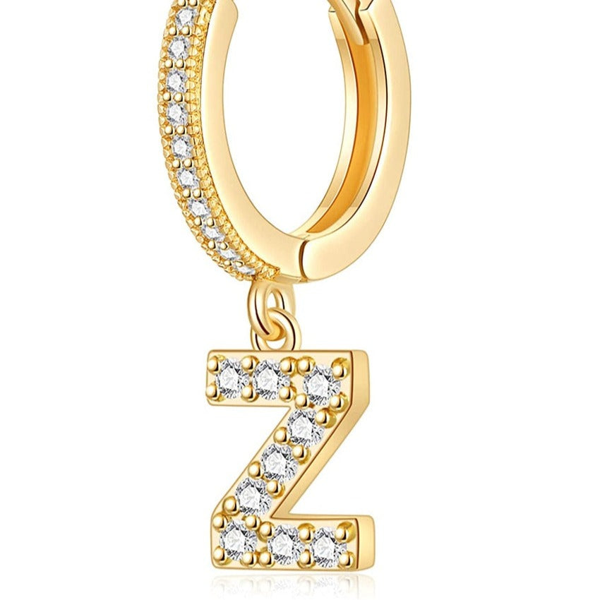 イニシャルミニフープピアス 1P A-Z ゴールド 【予約商品】