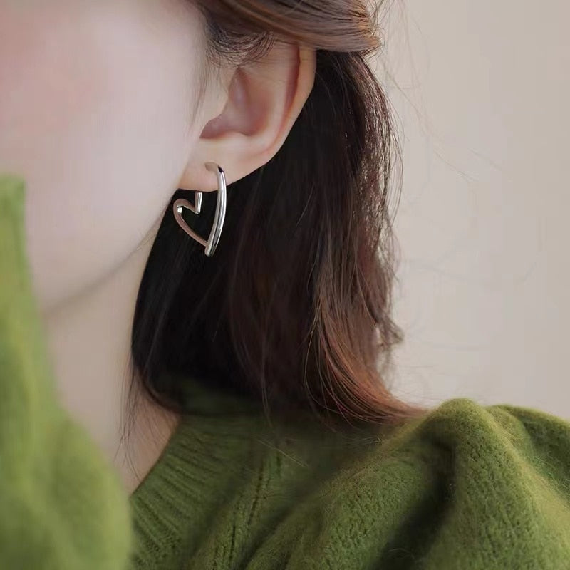 ハートフープピアス ゴールド/シルバー 【予約商品】
