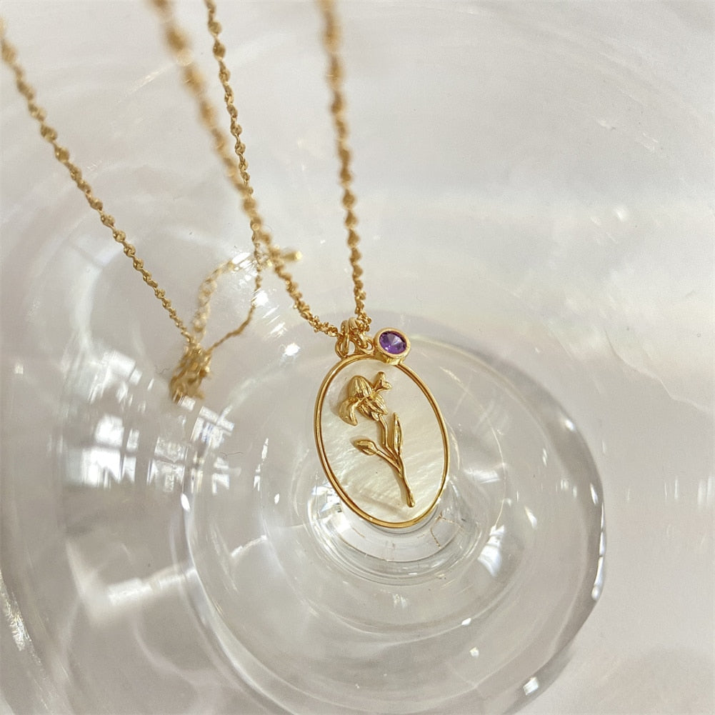 誕生月フラワーモチーフ ネックレス 【予約商品】
