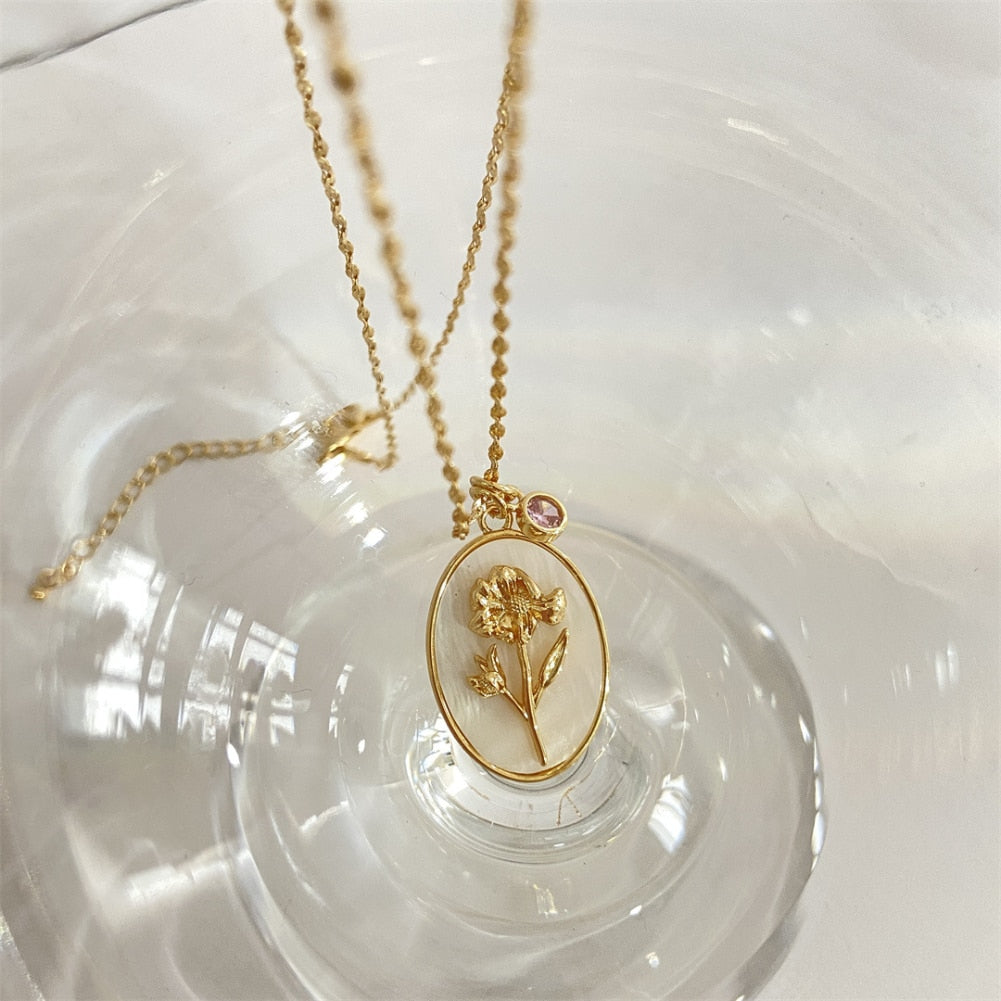 誕生月フラワーモチーフ ネックレス 【予約商品】