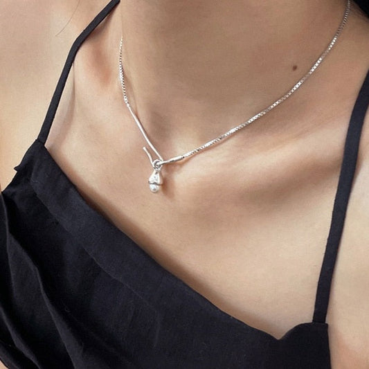 パールフックネックレス シルバー 【スピード配送】