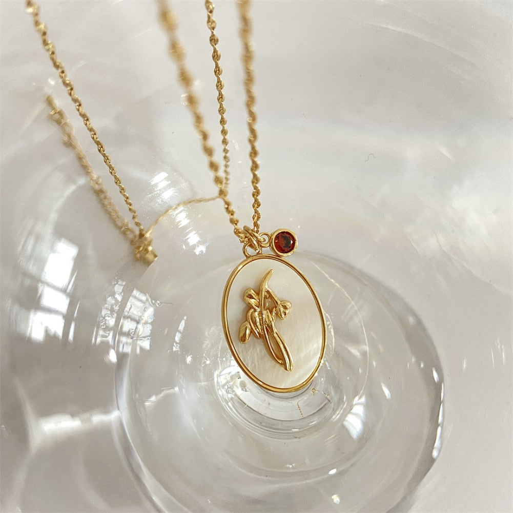 誕生月フラワーモチーフ ネックレス 【予約商品】
