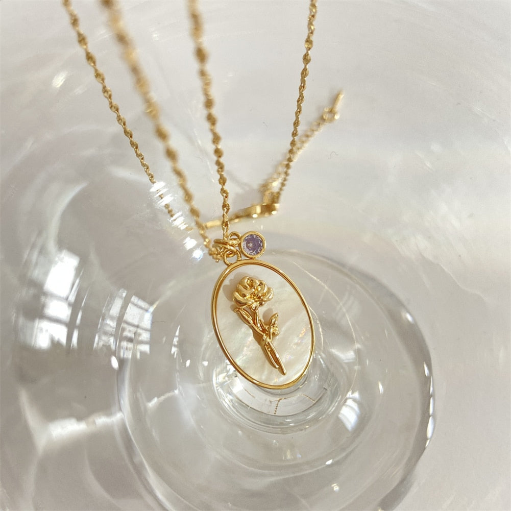 誕生月フラワーモチーフ ネックレス 【予約商品】