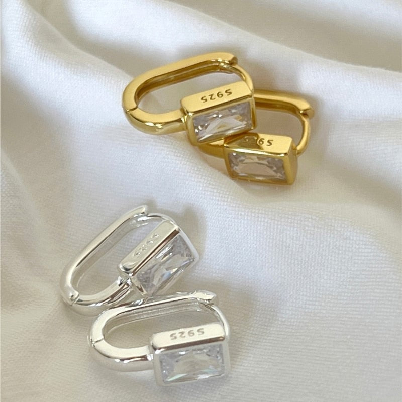 ワンポイント スクエアピアス ゴールド/シルバー 【予約商品】