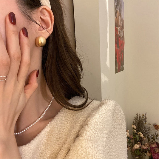 マットボタンピアス ゴールド/シルバー 【スピード配送】