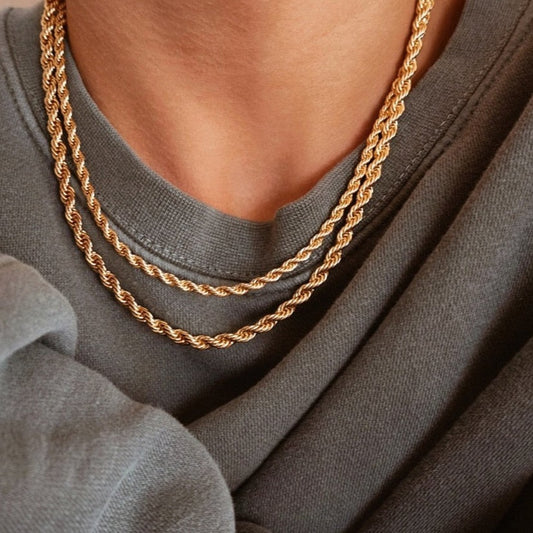 スパイラルチェーン ネックレス 3色 【スピード配送】