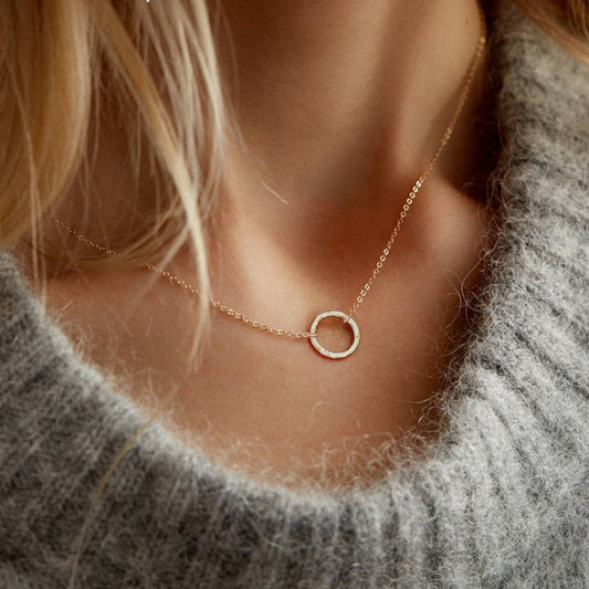 ステンレス リングネックレス シルバー/ゴールド 【スピード配送】