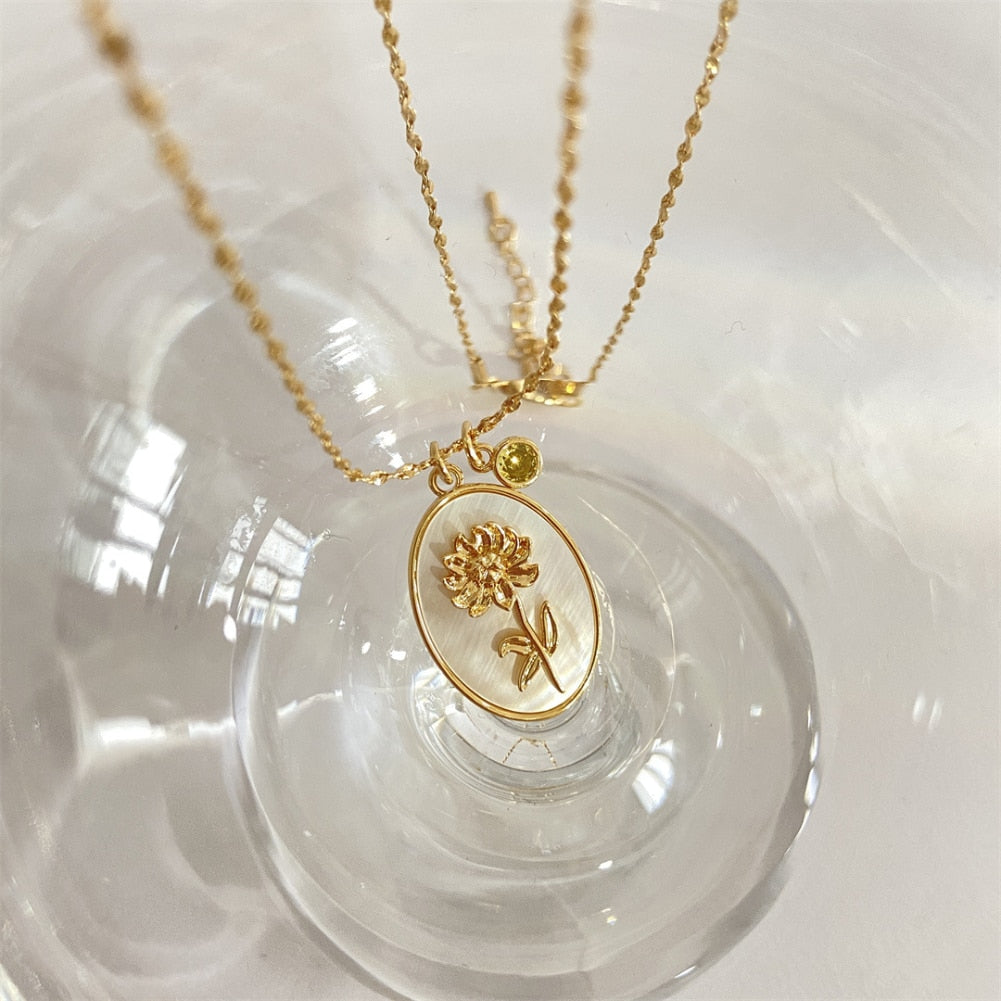 誕生月フラワーモチーフ ネックレス 【予約商品】