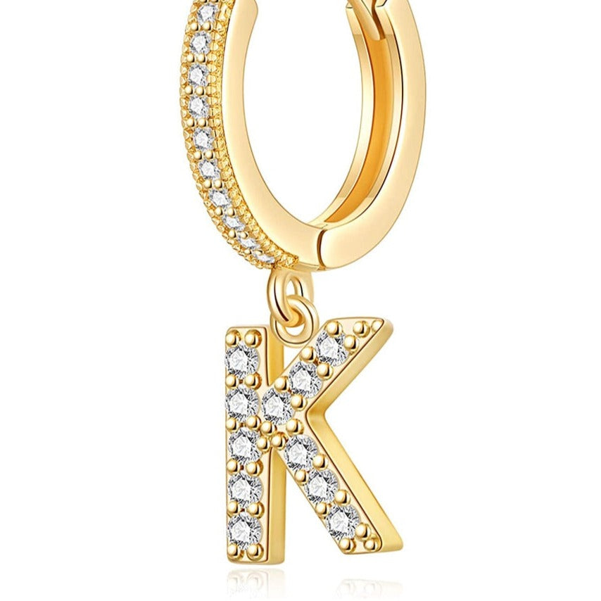イニシャルミニフープピアス 1P A-Z ゴールド 【予約商品】