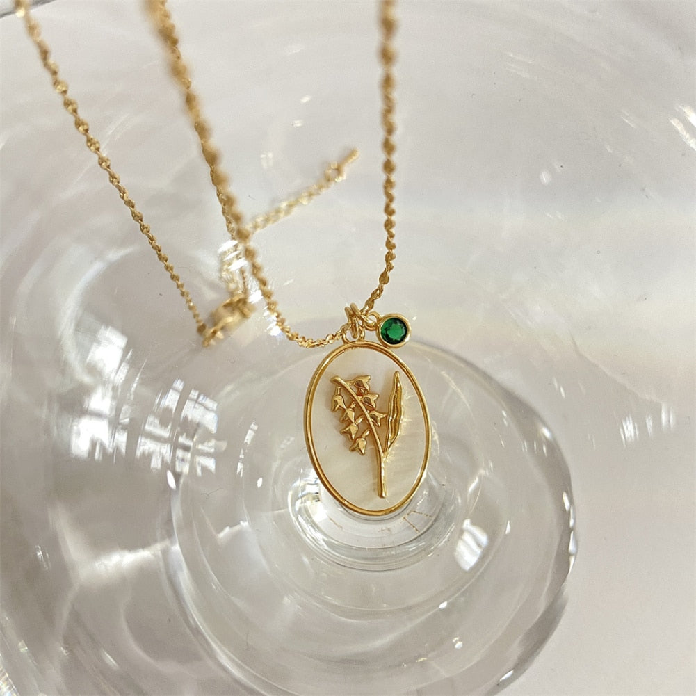 誕生月フラワーモチーフ ネックレス 【予約商品】