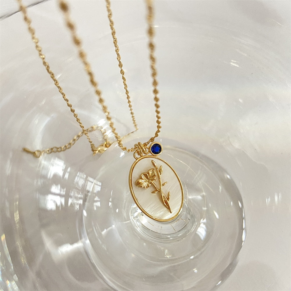 誕生月フラワーモチーフ ネックレス 【予約商品】