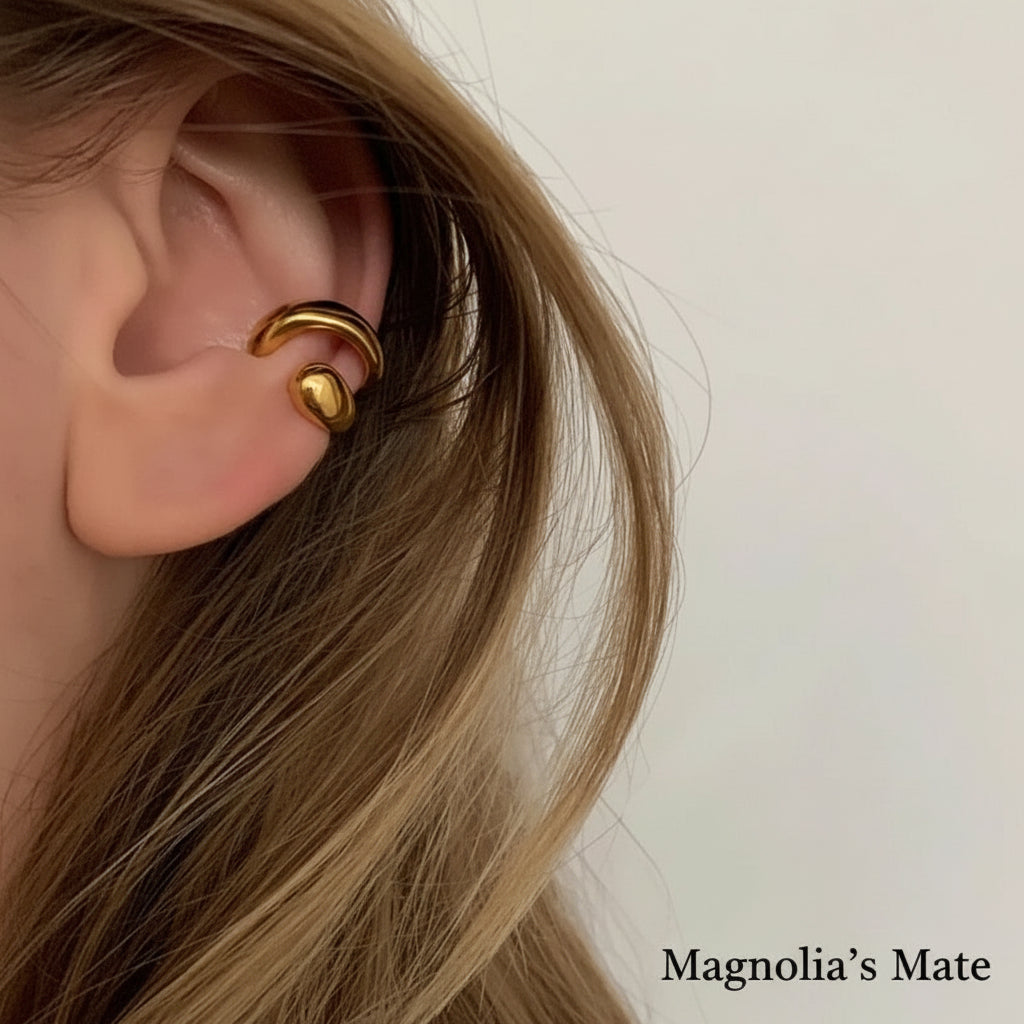 スパイラルダブルイヤーカフ ゴールド 【スピード配送】