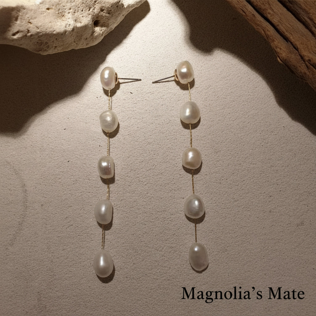 ゆらゆら淡水パールピアス ゴールド 【スピード配送】