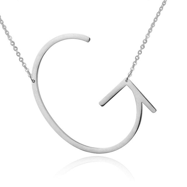 ラージイニシャル ネックレス シルバー【予約商品】
