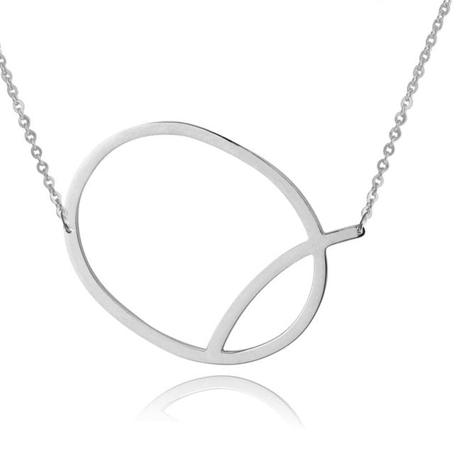 ラージイニシャル ネックレス シルバー【予約商品】