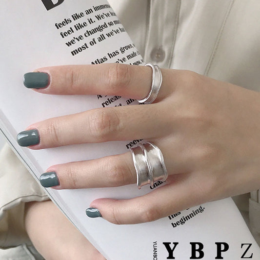 ワイドアクセント リング シルバー 【スピード配送】