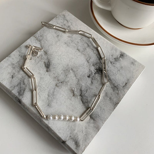 パールチェーンネックレス シルバー 【スピード配送】