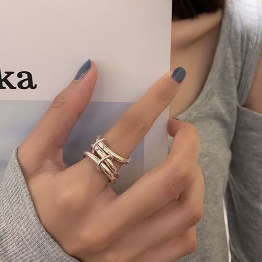 3連リング シルバー 【スピード配送】