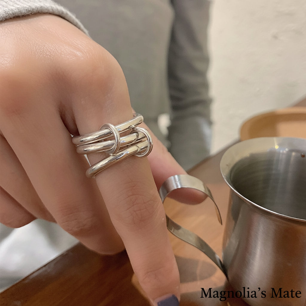 3連リング シルバー 【スピード配送】