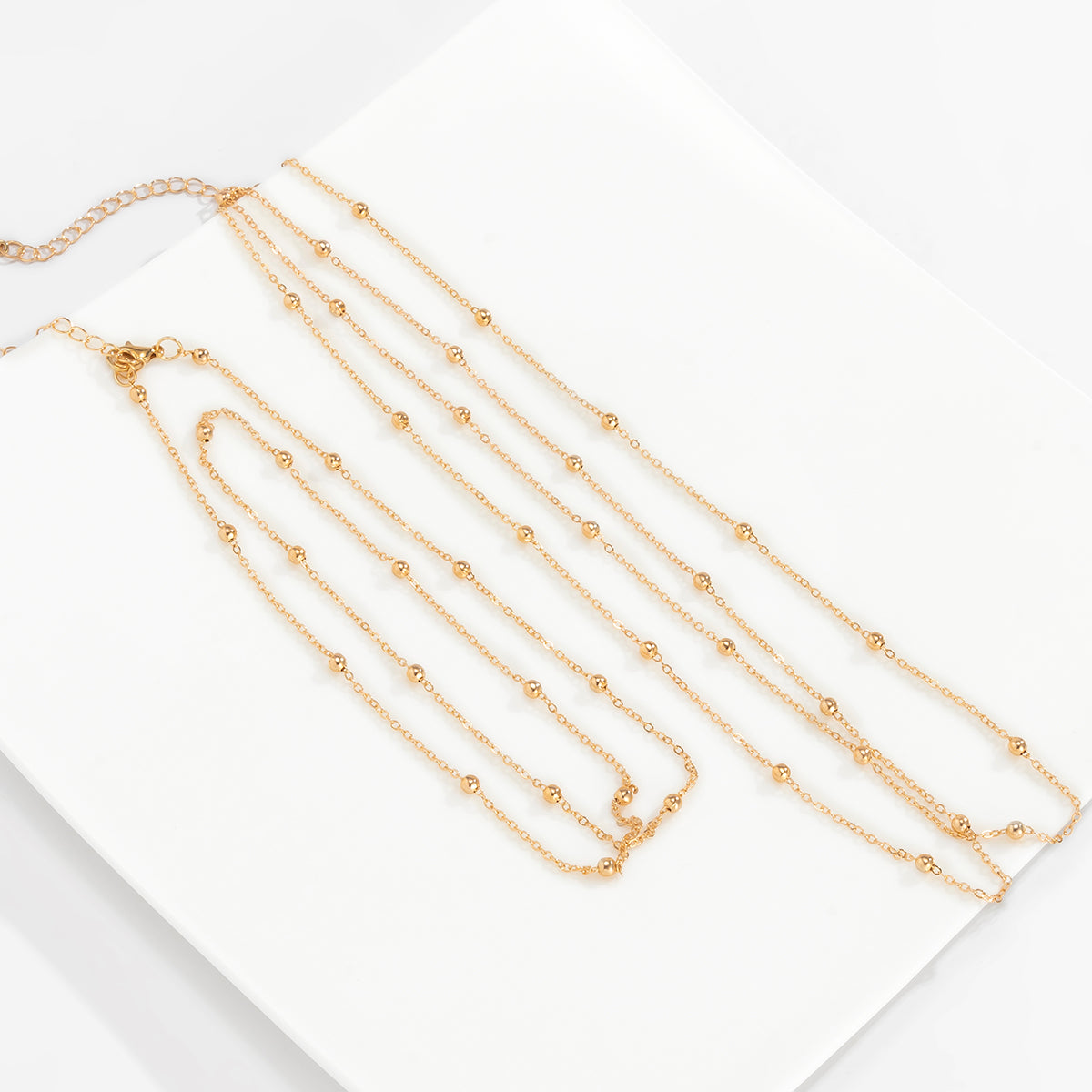 アクセントロングネックレス 2Pセット ゴールド/シルバー 【予約商品】