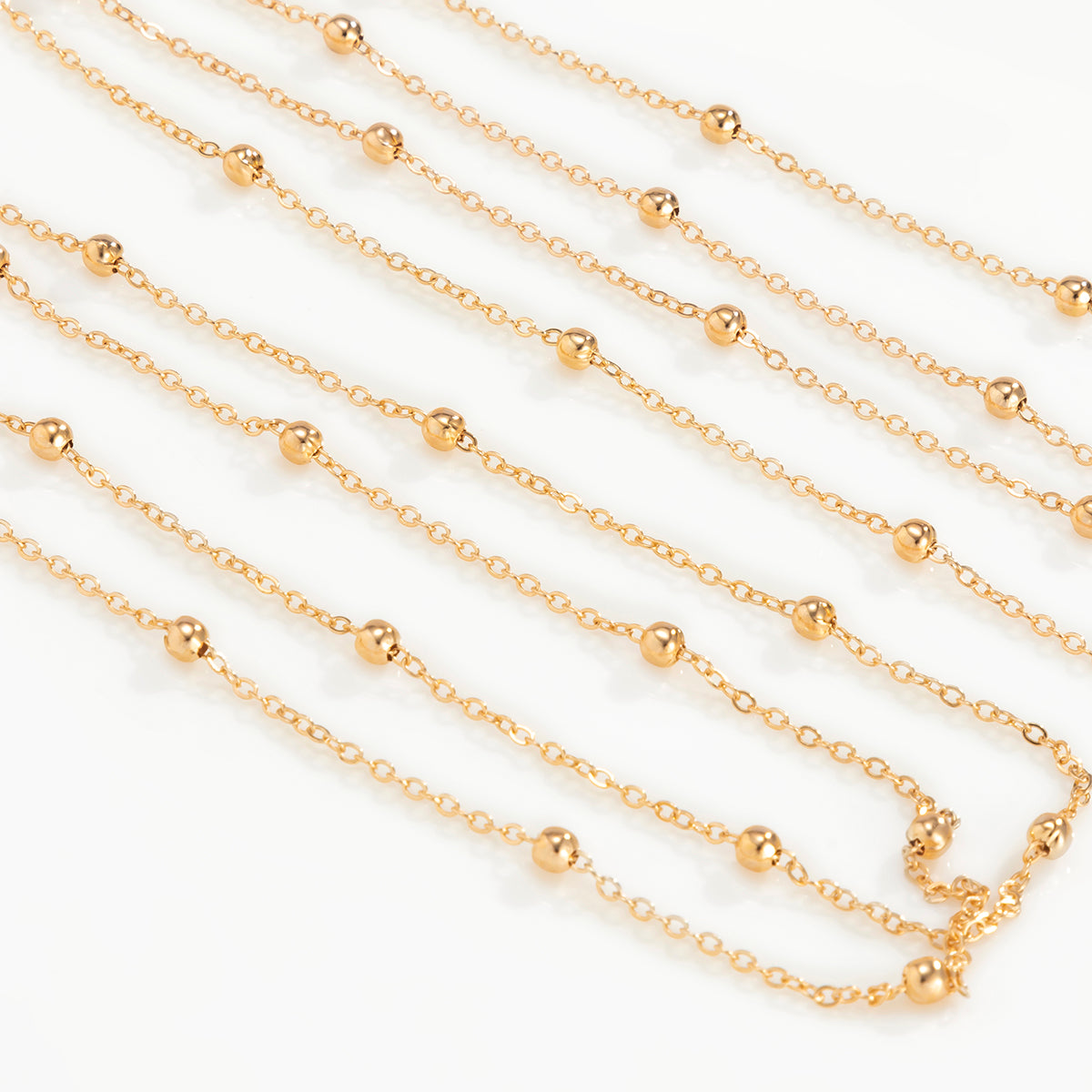 アクセントロングネックレス 2Pセット ゴールド/シルバー 【予約商品】