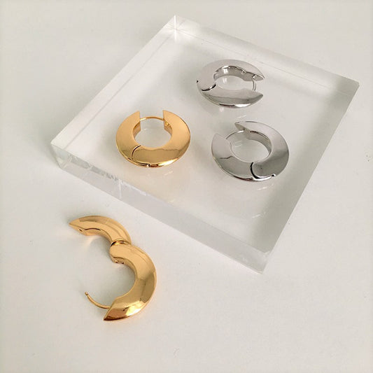 スタイリッシュフープピアス ゴールド/シルバー【予約商品】