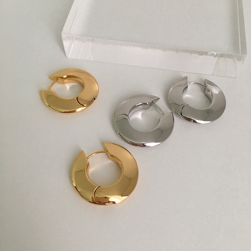 スタイリッシュフープピアス ゴールド/シルバー【予約商品】
