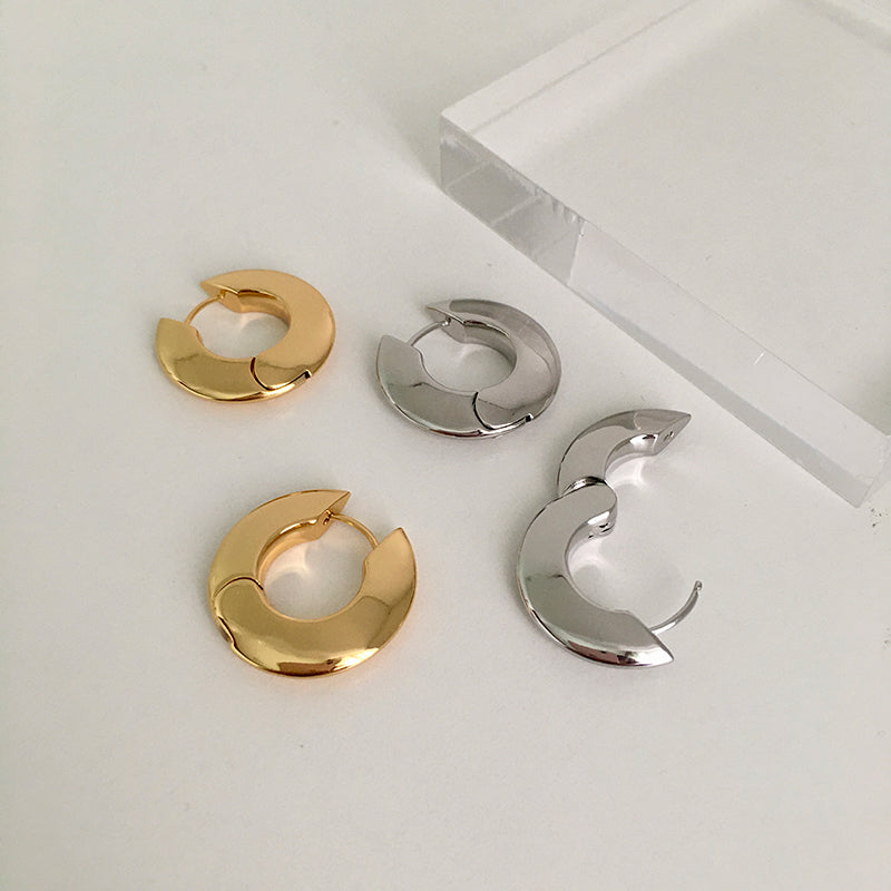 スタイリッシュフープピアス ゴールド/シルバー【予約商品】