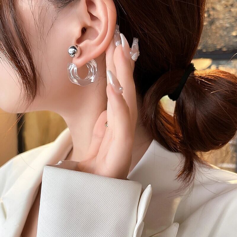 うるうるクリアフープ ボールピアス 3色 【予約商品】