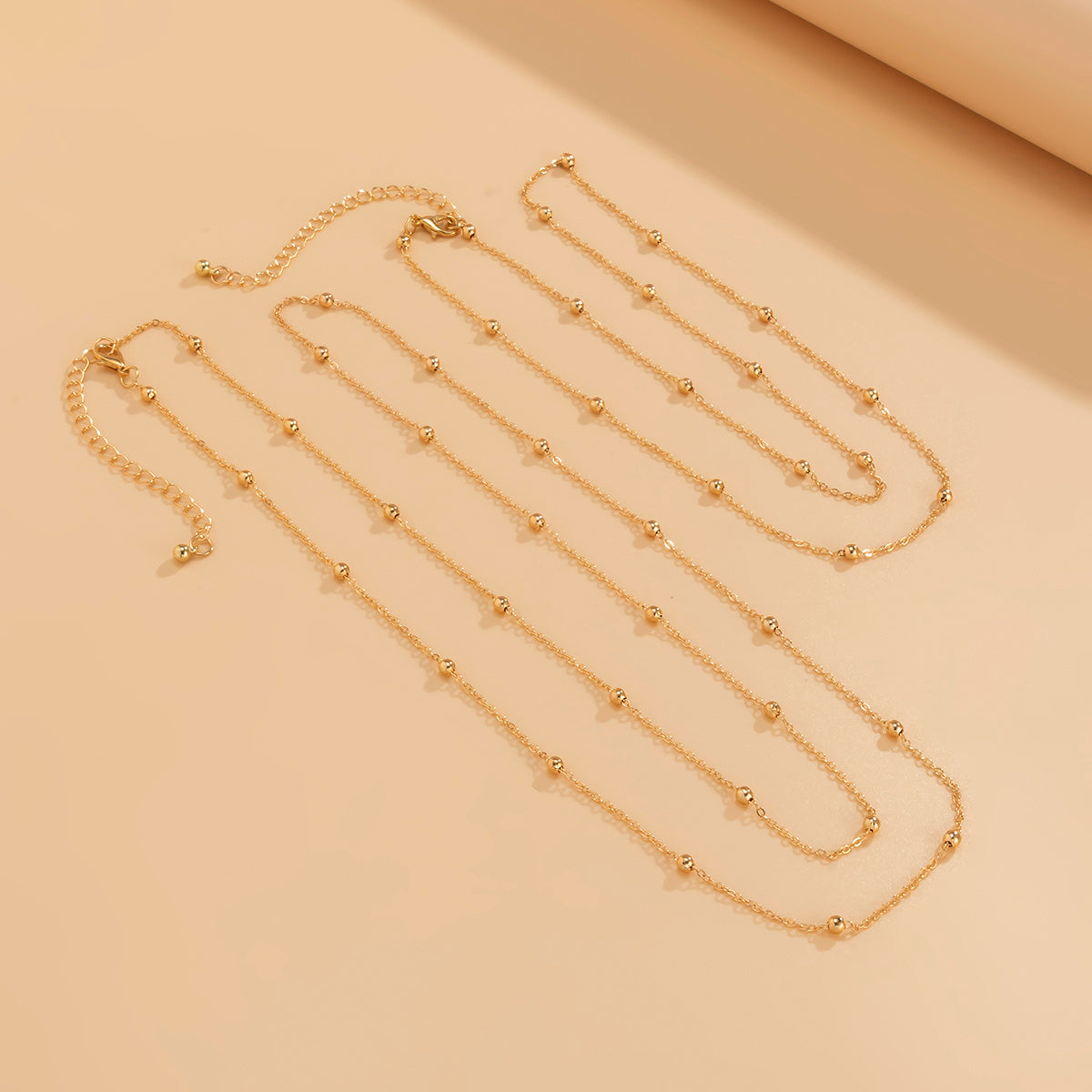 アクセントロングネックレス 2Pセット ゴールド/シルバー 【予約商品】