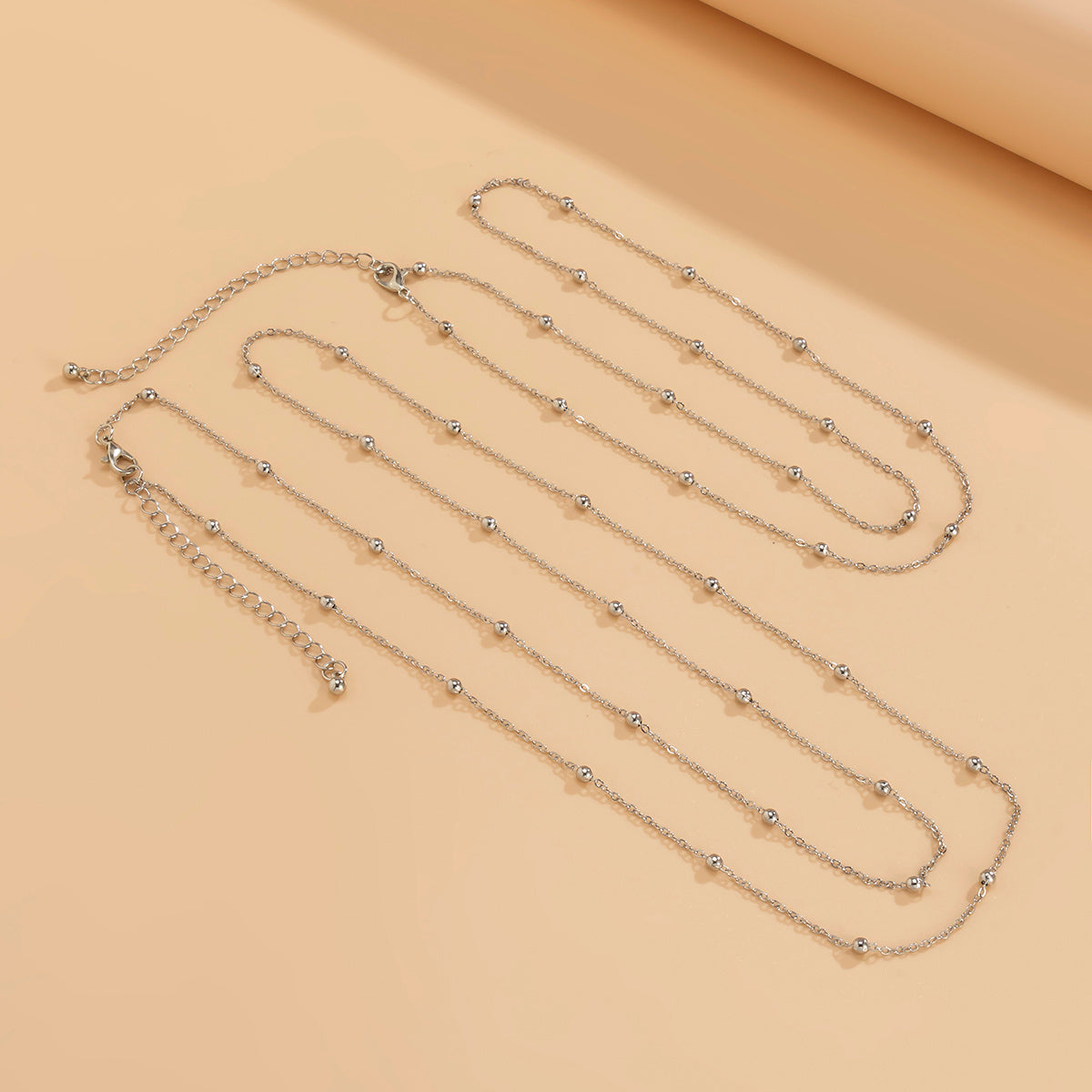 アクセントロングネックレス 2Pセット ゴールド/シルバー 【予約商品】