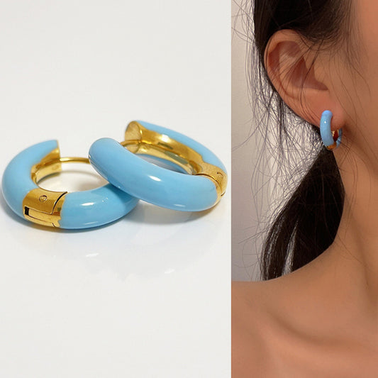 グロッシーカラー フープピアス 4色 【予約商品】