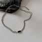 Square Stone Asymmetrical Necklace Black/Green [Fast Shipping]
