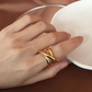 Cross Layered Ring Gold/Silver [Fast Shipping]