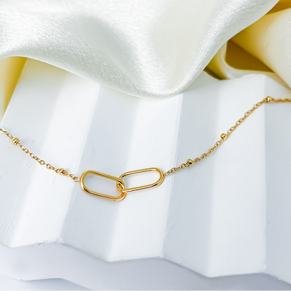 ダブルオーバルチェーンネックレス【スピード配送】