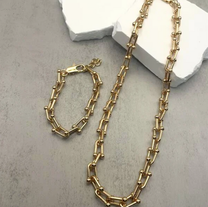 Chain Necklace &amp; Bracelet Set Gold/Silver [Fast Shipping]