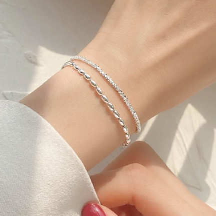スパークル2連ブレスレット　シルバー【予約商品】