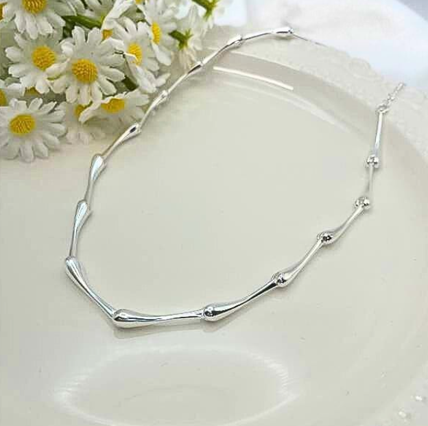 Fishbone Necklace Silver [Fast Shipping]