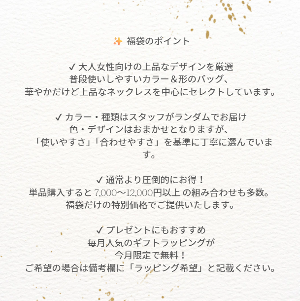 バッグ＆ネックレス福袋【スピード配送】