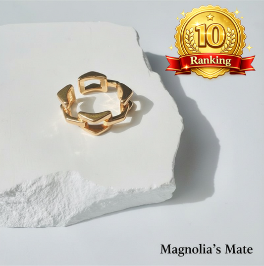 立体チェーンリング　ゴールド　【スピード配送】