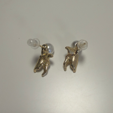 リーフパールバックキャッチピアス【スピード配送】