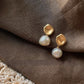 Nuance Round Freshwater Pearl Earrings Gold [Pre-order Item]