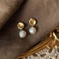 Nuance Round Freshwater Pearl Earrings Gold [Pre-order Item]