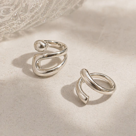 人気No.1｜ねじれスパイラルリング　２Style【スピード配送】