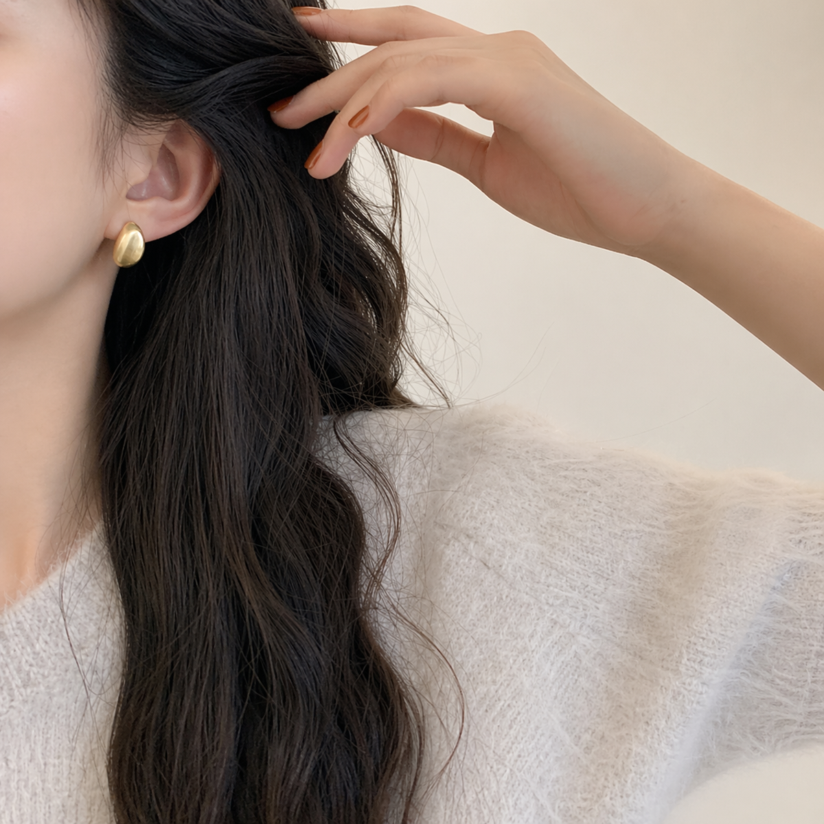 マットオーバルピアス　ゴールド/シルバー【予約商品】